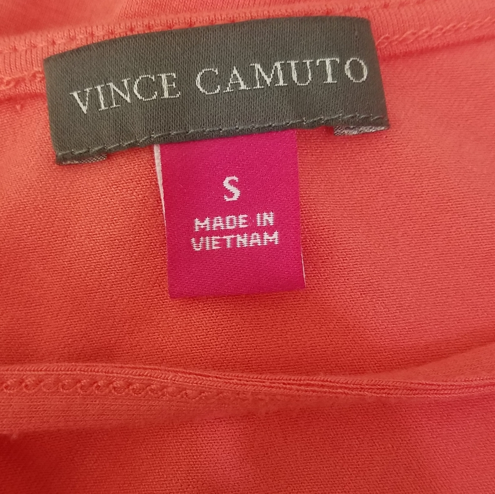 Vince Camuto Pink Asymmetric V Neck Tie Tank Top S - Picture 5 of 6